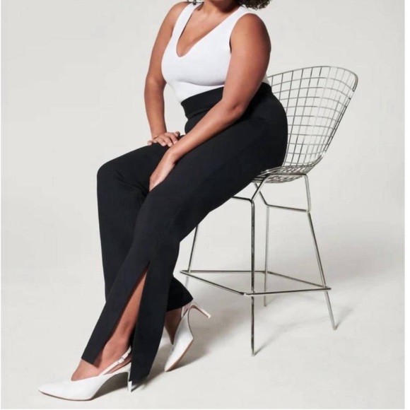 SPANX The Perfect Black Double Slit Flare PantMedium Tall...
